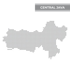 Dotted map of Central Java is a province of Indonesia
