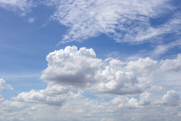 Blue sky with clouds in the background.