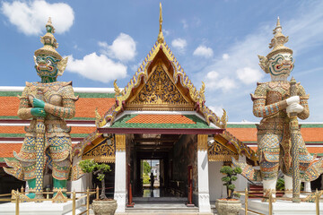 Temple of the Emerald Buddha or Wat Phra Kaew temple, Bangkok, Thailand