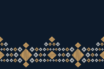 Ethnic Ikat fabric pattern geometric style.African Ikat embroidery Ethnic oriental pattern blue background. Abstract,vector,illustration.Texture,clothing,frame,decoration,carpet,motif.