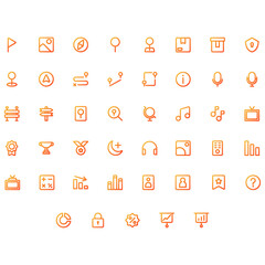 Vector of Essential UI 3 Icon Set Gradient. Perfect for user interface, new application.