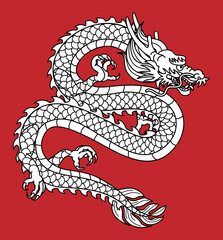 和風の龍　2024　年賀状素材