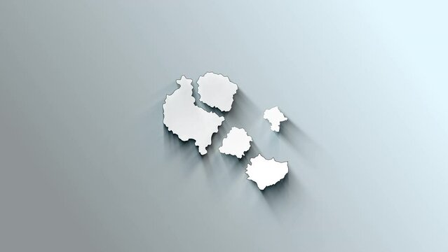 Modern White Map of Poland with Provinces