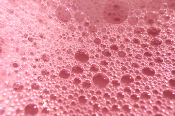 pink soap foam. Macrophotography of objects