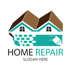 home repair logo design template illustration