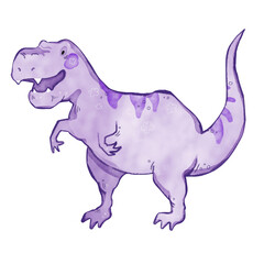 watercolor Dinosaur tyrannosaurus