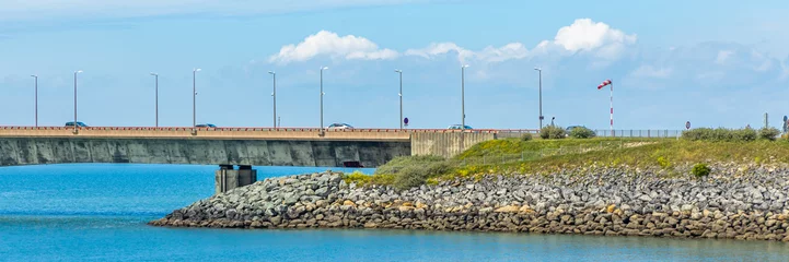 Papier Peint photo Atlantic Ocean Road Part of the Ile de Ré bridge connecting the shore of La Rochelle, France