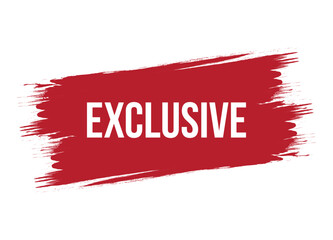 Brush style exclusive red vector banner illustration isolated on white background