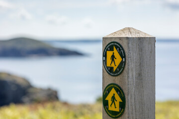 Pembrokeshire Coast Path National Trail footpath sign Pembrokeshire