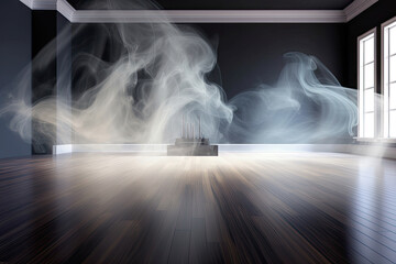 Trailing Smoking with Hard Lighting. Generative AI.