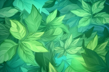 Obraz na płótnie Canvas green leaves background - pattern of green leaves - illustration 