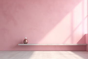 Pink Interior Rooms with Natural Light. Generative AI.