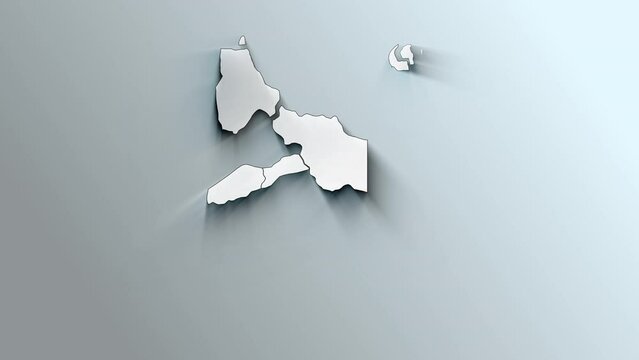 Modern White Map of Libya with Districts