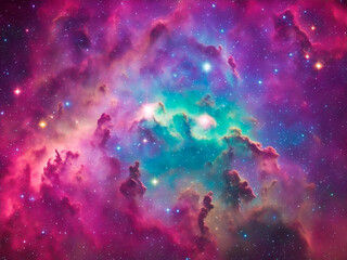 Nebulosa colorida de la nube de la galaxia del espacio. IA Generativa