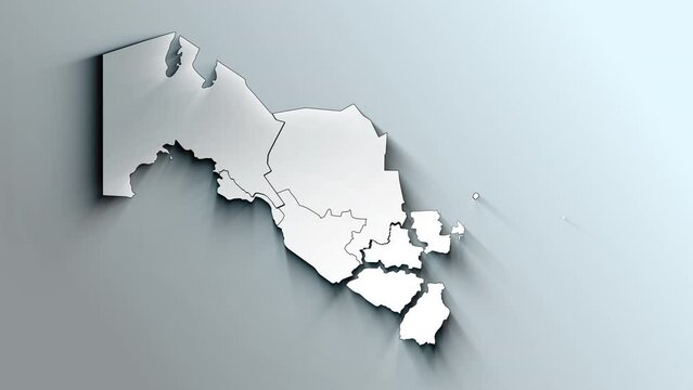 Modern White Map of Uzbekistan with Regions
