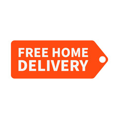 Free Home Delivery In Orange Color Hanging Tag Shape For Promotion Sale
