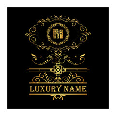 Initial letter luxury beauty flourishes ornament monogram logo Swoosh Letter Logo Design for business and company identity. Water Wave Logo with modern trendy