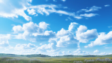 Obraz premium Background with clouds on blue sky