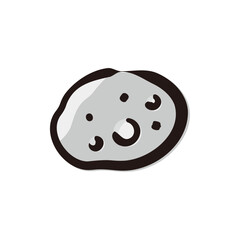 Asteroid - Space and planet icon/illustration (Hand-drawn line, colored version)