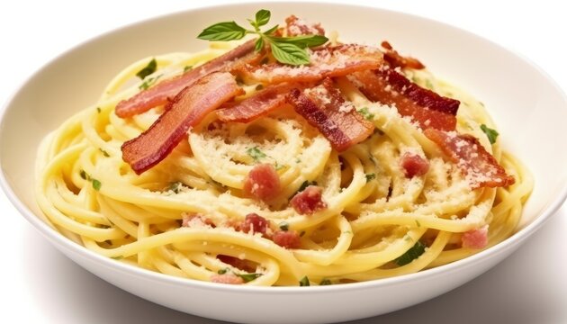 Spaghetti carbonara with guanciale