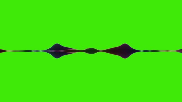4k abstract music sound wave or audio wavefrom isolated on green screen background.Line digital minimalist voice and soundtrack wave equalizer.Shape line volume or speech symbol animated background.
