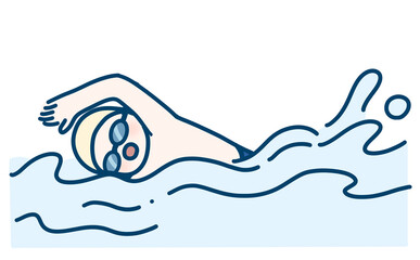 クロールする男の子