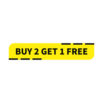 Buy Two Get One Free In Yellow Color Rectangle Shape For Advertisement Sale
