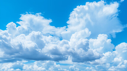 Naklejka na ściany i meble Background with clouds on blue sky