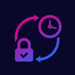 lock and time icon for web