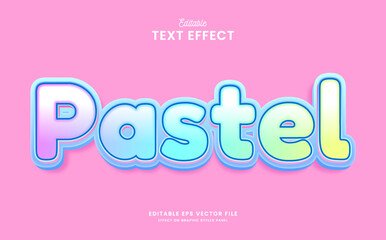 Fototapeta na wymiar decorative colorful pastel editable text effect vector design