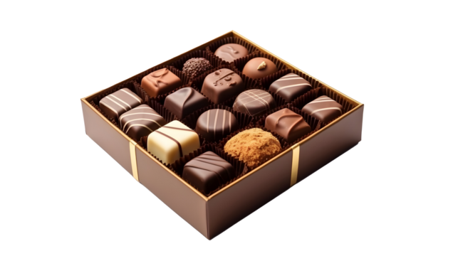 Chocolate box isolated on transparent background png