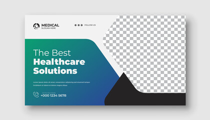 Medical healthcare YouTube thumbnail and web banner template	