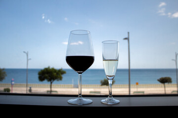 two glasses of wine