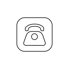 telephone icon over white background, half line half color style, vector illustration