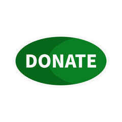 Donate Button In Green Color Oval Shape
