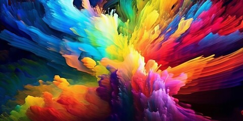 Obraz premium the Creativity Digital Colorful Paints in Abstract Art and Exploring Design, Generative AI.