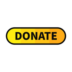 Donate Button In Yellow Color Rounded Rectangle Shape With Black Line
