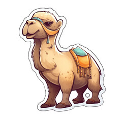 Fototapeta premium camel character sticker, Generative AI