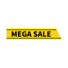 Mega Sale In Yellow Color Rectangle Shape With Black Line For Advertisement Sale
