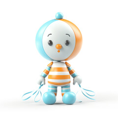 Baby toys isolated on white background. Made with safe materials for babies. Interesting and colorful design.
