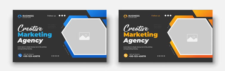 YouTube video thumbnail or social media web banner and corporate YouTube thumbnail design template	