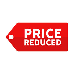 Price Reduced In Red Color Hanging Tag Shape For Advertising
