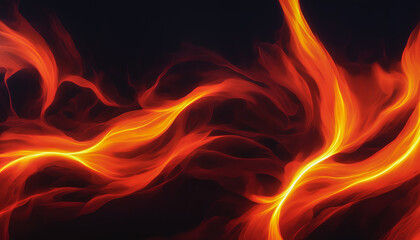 Fototapeta premium Flames of fire amidst swirling trails. Generative AI.