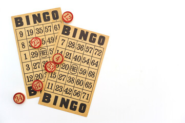 vintage bingo cards and markers