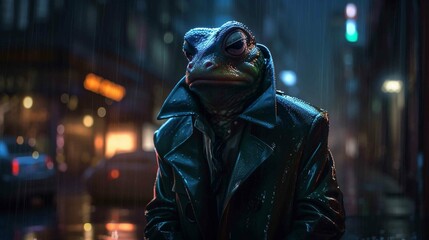 Obraz premium Frosch im Regen