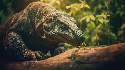 Close up of a giant komodo