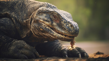 Close up of a giant komodo