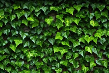 Abstract Ivy Branches Pattern on Green Textured Wall Background
