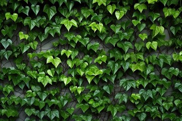 Abstract Ivy Branches Pattern on Green Textured Wall Background