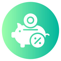 piggy bank gradient icon